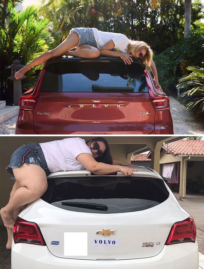 Imagini ale vedetelor de pe Instagram, refacute de un "model" brazilian care nu se incadreaza in tipare