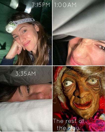 Jennifer Garner in excursia cu cortul, alaturi de copiii sai